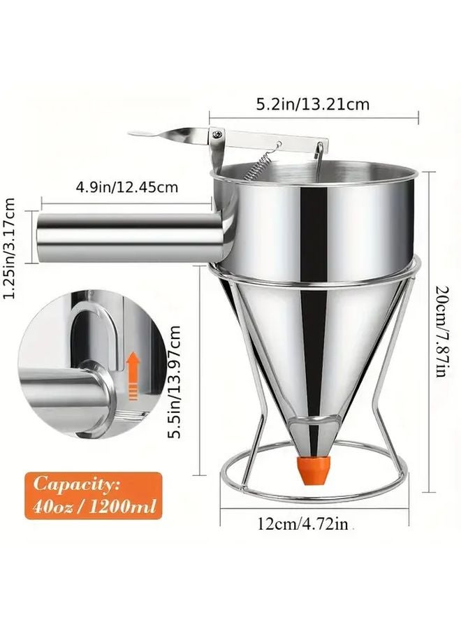 Large Capacity Stainless Steel Pancake Batter Dispenser Leak Proof Kitchen Tool - Image 4